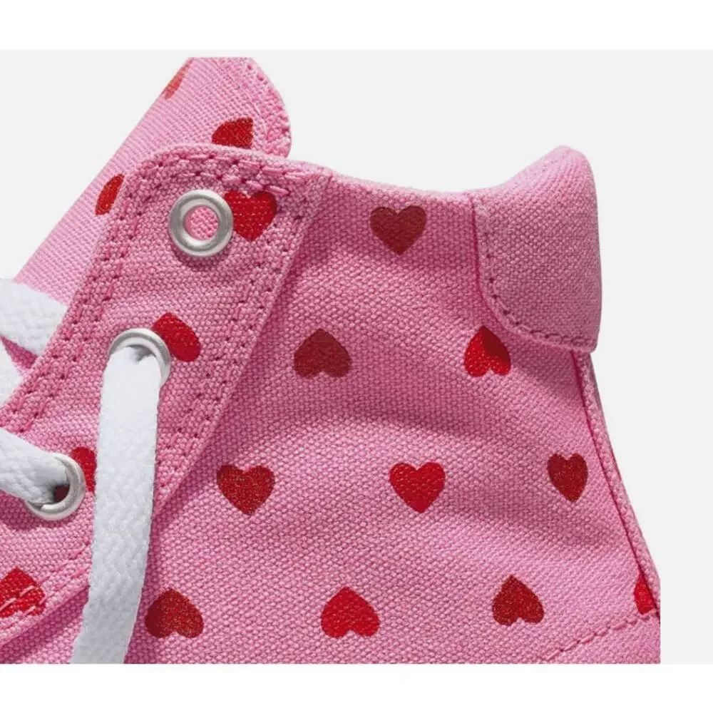 Converse Kids' Platform High Top Sneakers Youth Size 6 EUR 38.5 Pink Hearts NWT